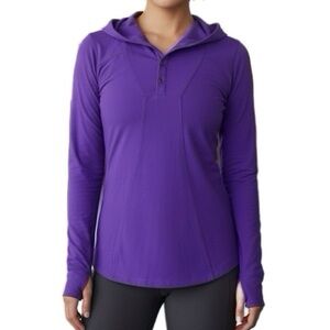 Athleta Henley purple long sleeve pullover hoodie women’s size XS like new